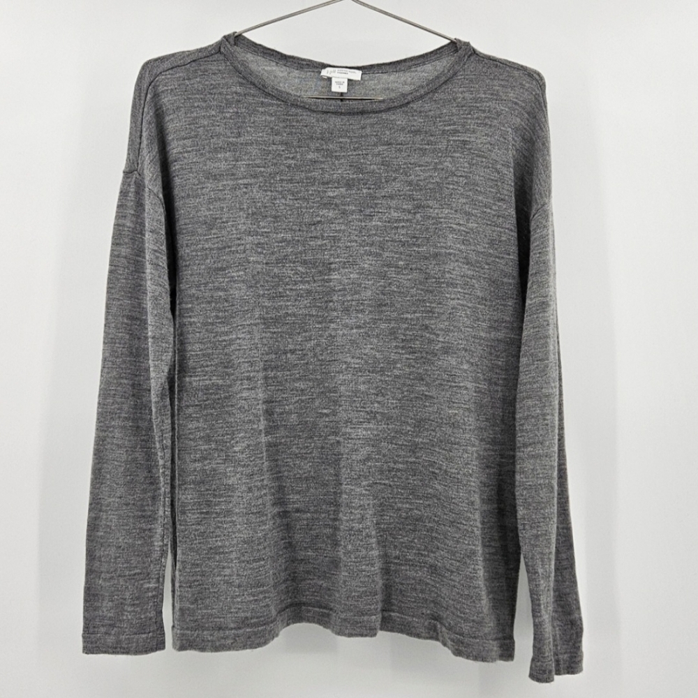 J. Jill 100% Merino Wool Washable Sweater Gray Small